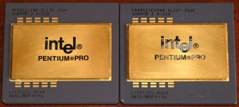 2x Intel Pentium Pro 200 MHz CPUs BP80521200 256K sSpec: SL23M & KB80521EX200 256K sSpec: SL22T Compaq Goldcap Malay 1995